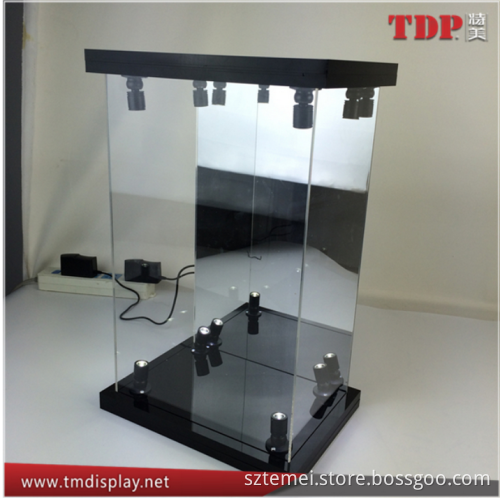 Factory wholesale self-assembly custom 1/6 scale LED lighted clear figure acrylic display case for collection toys